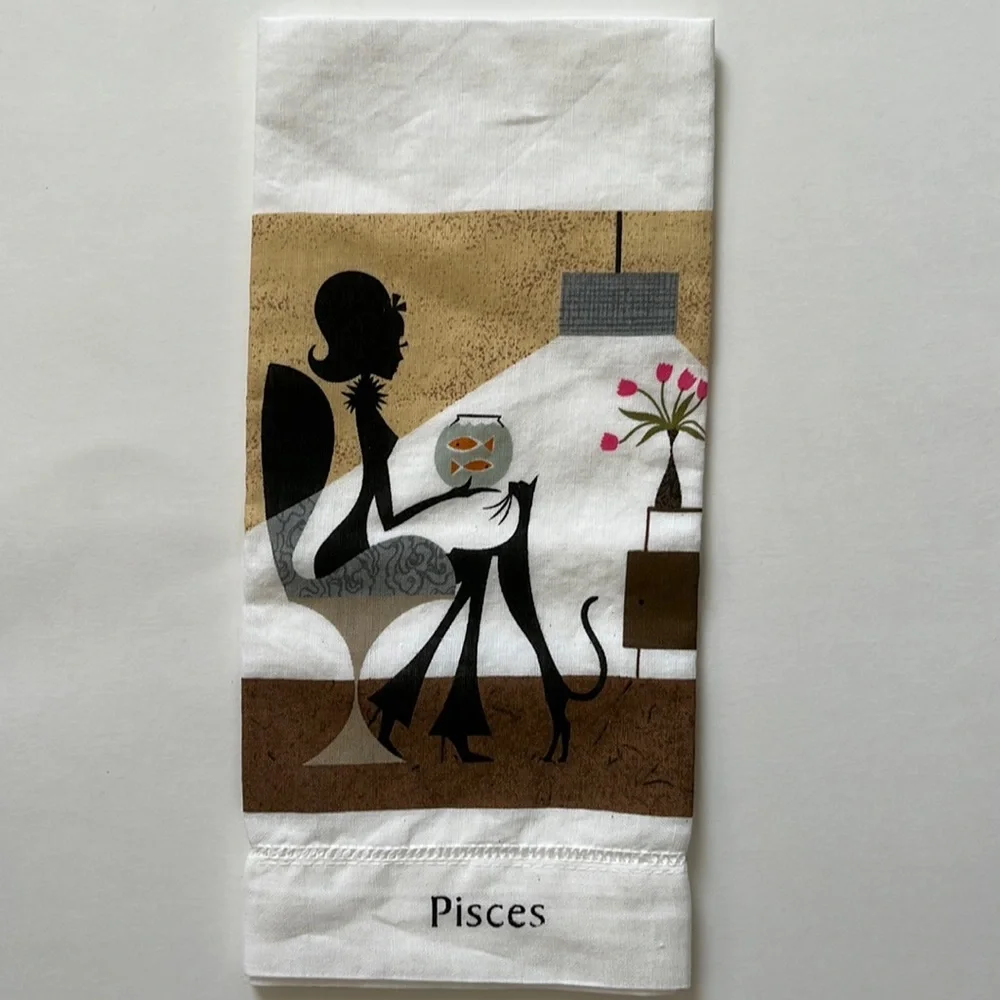 KITCHEN tea towel Pisces Astrology Girls